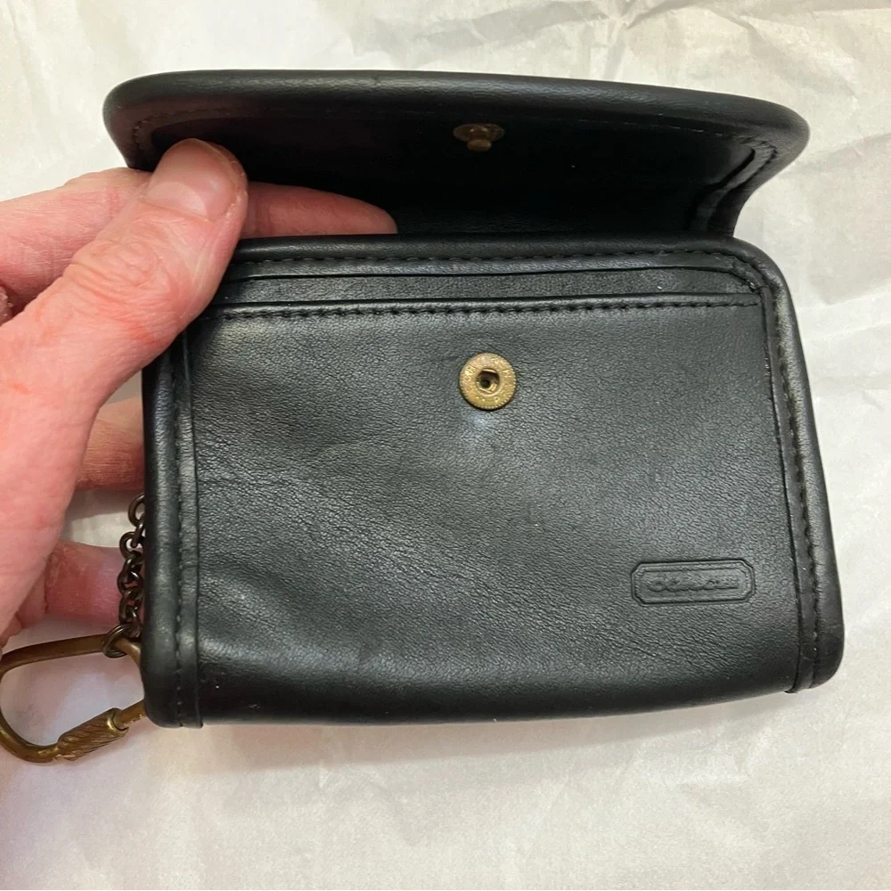 Coach vintage black leather Multifunction Wallet Cardholder